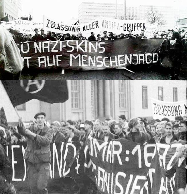 Schwarz-Roter Block auf der Demonstration am 4. November 1989 in Berlin (Ost)